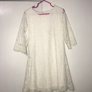 Ivory lace flower girl dress